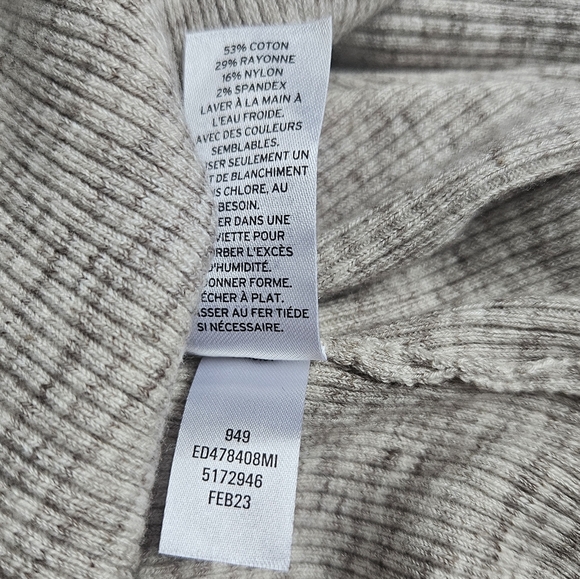 Open Edit Brown Ivory Spacedye Lace Up Top Size XL - Picture 7 of 7